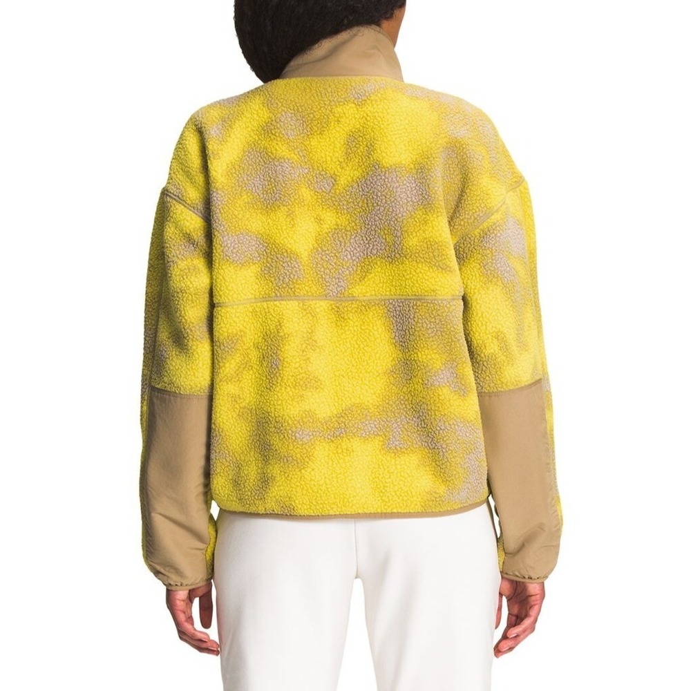 The North Face Cragmont Printed Fleece Jacket Snap Yellow Tan Women's Size XL - Picture 8 of 15